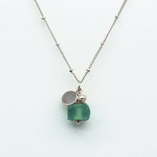 Load image into Gallery viewer, Recycled Glass Alexandrite Zodiac Birthstone Necklace (June) (Silver or Gold)
