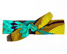 Load image into Gallery viewer, Wired headband - Yellow Turquoise Tiger Lily
