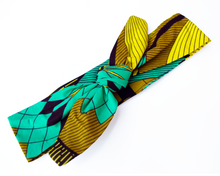 Load image into Gallery viewer, Wired headband - Yellow Turquoise Tiger Lily
