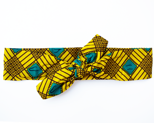 Wired headband - Yellow Green Diamonds
