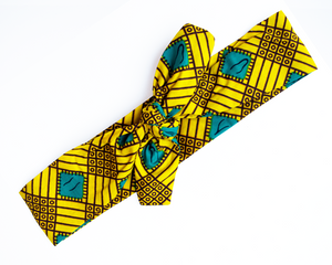 Wired headband - Yellow Green Diamonds