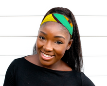 Load image into Gallery viewer, Wired headband - Yellow Turquoise Tiger Lily
