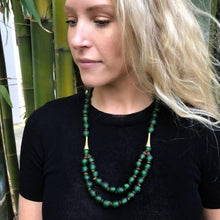 Load image into Gallery viewer, (Wholesale) Long &#39;Rise and Shine&#39; necklace - Forest Green
