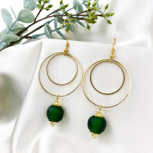 (Wholesale) Whirlpool earring - Forest Green
