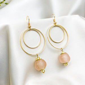 Recycled Glass Whirlpool earring - Blush Pink