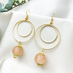Recycled Glass Whirlpool earring - Blush Pink