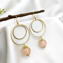 Load image into Gallery viewer, Recycled Glass Whirlpool earring - Blush Pink
