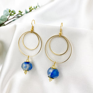 (Wholesale) Whirlpool earring - Blue Swirl
