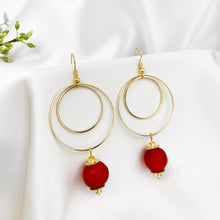 Load image into Gallery viewer, Recycled Glass Whirlpool earring - Red
