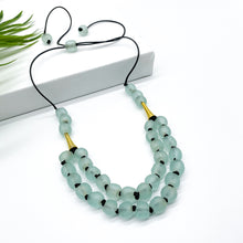 Load image into Gallery viewer, Recycled Glass &#39;Rise and Shine&#39; Adjustable Necklace - Ice Blue
