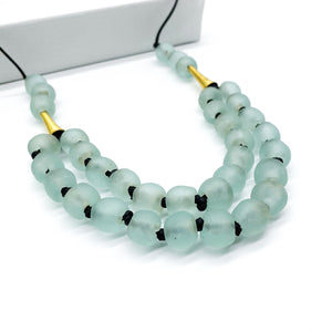 Recycled Glass 'Rise and Shine' Adjustable Necklace - Ice Blue