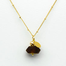Load image into Gallery viewer, Recycled Glass Brown Garnet Zodiac Birthstone Necklace (January)
