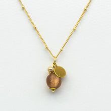Load image into Gallery viewer, Recycled Glass Rose Garnet Zodiac Birthstone Necklace (January)

