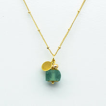 Load image into Gallery viewer, Recycled Glass Alexandrite Zodiac Birthstone Necklace (June) (Silver or Gold)
