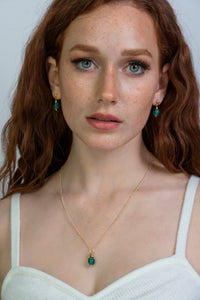 Recycled Glass Emerald Zodiac Birthstone Necklace (May)