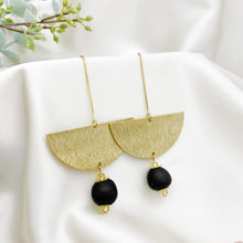 Load image into Gallery viewer, Recycled Glass New Moon earring - Black
