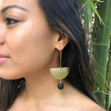 Load image into Gallery viewer, Recycled Glass New Moon earring - Black
