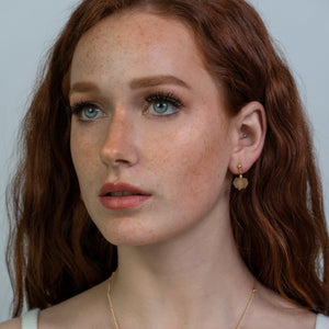 Recycled Glass Citrine Zodiac Birthstone Earrings (November) (Silver or Gold)