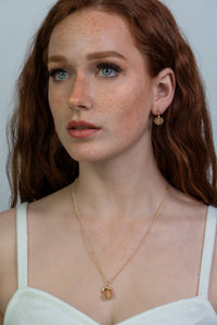 Recycled Glass Citrine Zodiac Birthstone Earrings (November) (Silver or Gold)