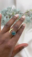Load and play video in Gallery viewer, Recycled Glass Moon Ring - Teal
