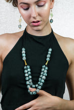 Load image into Gallery viewer, Recycled Glass &#39;Rise and Shine&#39; Adjustable Necklace - Ice Blue
