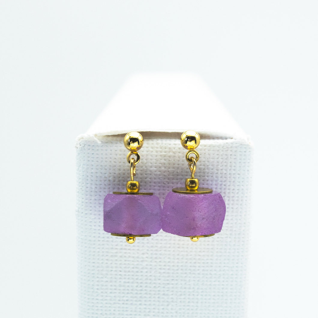 (Wholesale) Amethyst Zodiac Birthstone Earrings (February)