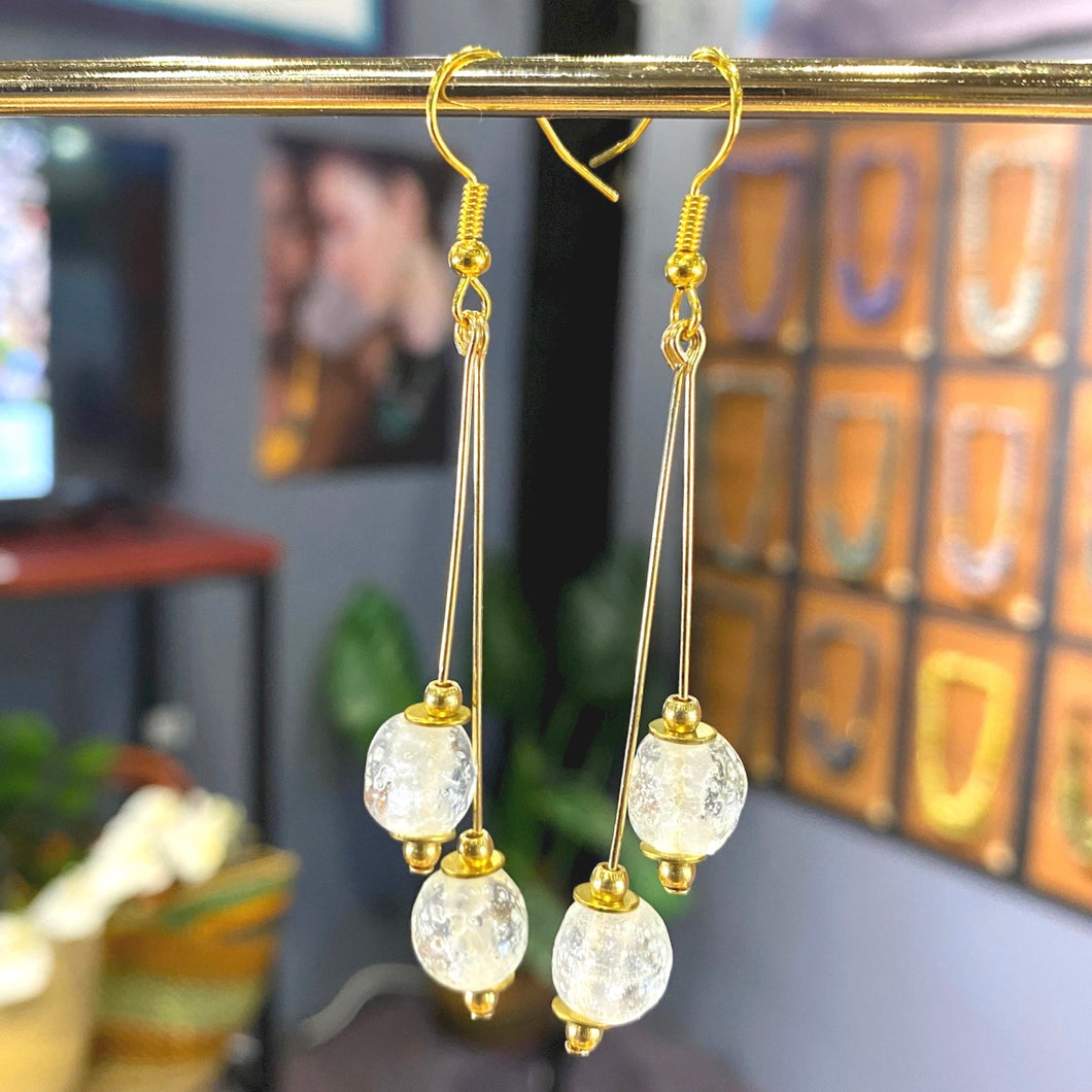 (Wholesale) Round Diamond Double Drop Zodiac Birthstone Earrings