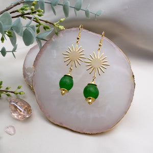 Recycled Glass Radiant earring - Fern Green