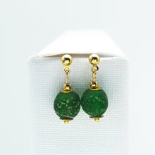Load image into Gallery viewer, Recycled Glass Peridot Zodiac Birthstone Earrings (August) (Silver or Gold)
