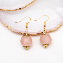 Load image into Gallery viewer, Recycled Glass Swing earring - Blush Pink (Silver or Gold)
