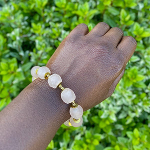 (Wholesale) Blush Pink Recycled Glass Bracelet