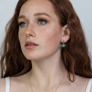 (Wholesale) Green Garnet Zodiac Birthstone Earrings (January)