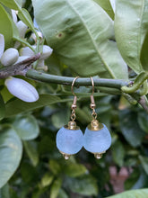 Load image into Gallery viewer, Recycled Glass Swing earring - Ice Blue (Silver or Gold)
