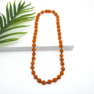 (Wholesale) Long single strand necklace - Orange (pre-order)