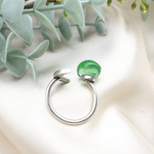 Load image into Gallery viewer, Recycled Glass Moon Ring - Light Green
