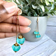 (Wholesale) Turquoise  Double Drop Zodiac Birthstone Earrings