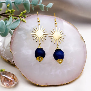 (Wholesale) Radiant earring - Navy