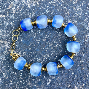 Sky Blue Recycled Glass Bracelet