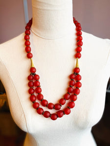 (Wholesale) Long 'Rise and Shine' necklace - Red (pre-order)