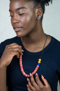 Recycled Glass Colour pop adjustable necklace - Red