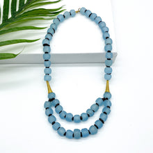 Load image into Gallery viewer, Recycled Glass Medium &#39;Rise and Shine&#39; necklace - Cyan Blue
