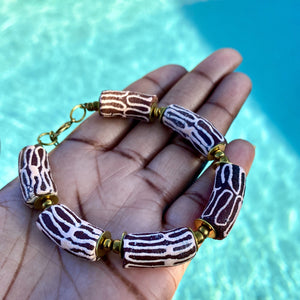 (Wholesale) Pink & Mauve Hand Painted Bracelet