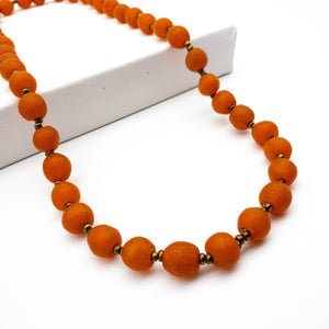 (Wholesale) Long single strand necklace - Orange (pre-order)