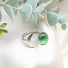 Load image into Gallery viewer, Recycled Glass Moon Ring - Light Green
