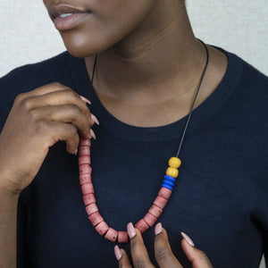 (Wholesale) Colour pop adjustable necklace - Red