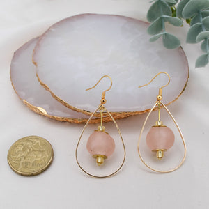 (Wholesale) Teardrop earring - Blush Pink