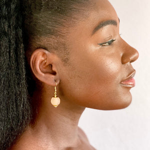 Recycled Glass Swing earring - Blush Pink