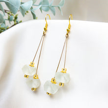 Load image into Gallery viewer, Recycled Glass Double drop earring - Diamond
