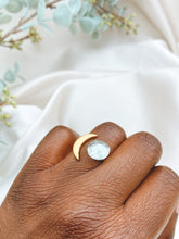 Load image into Gallery viewer, Recycled Glass Moon Ring - Crystal
