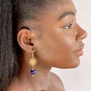 (Wholesale) Radiant earring - Navy